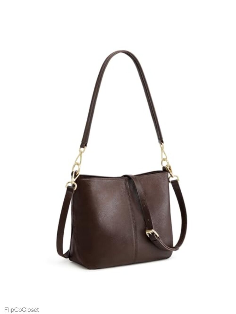 Top Grain Pebbled Cowhide Leather Crossbody Hobo Bag 2 Straps